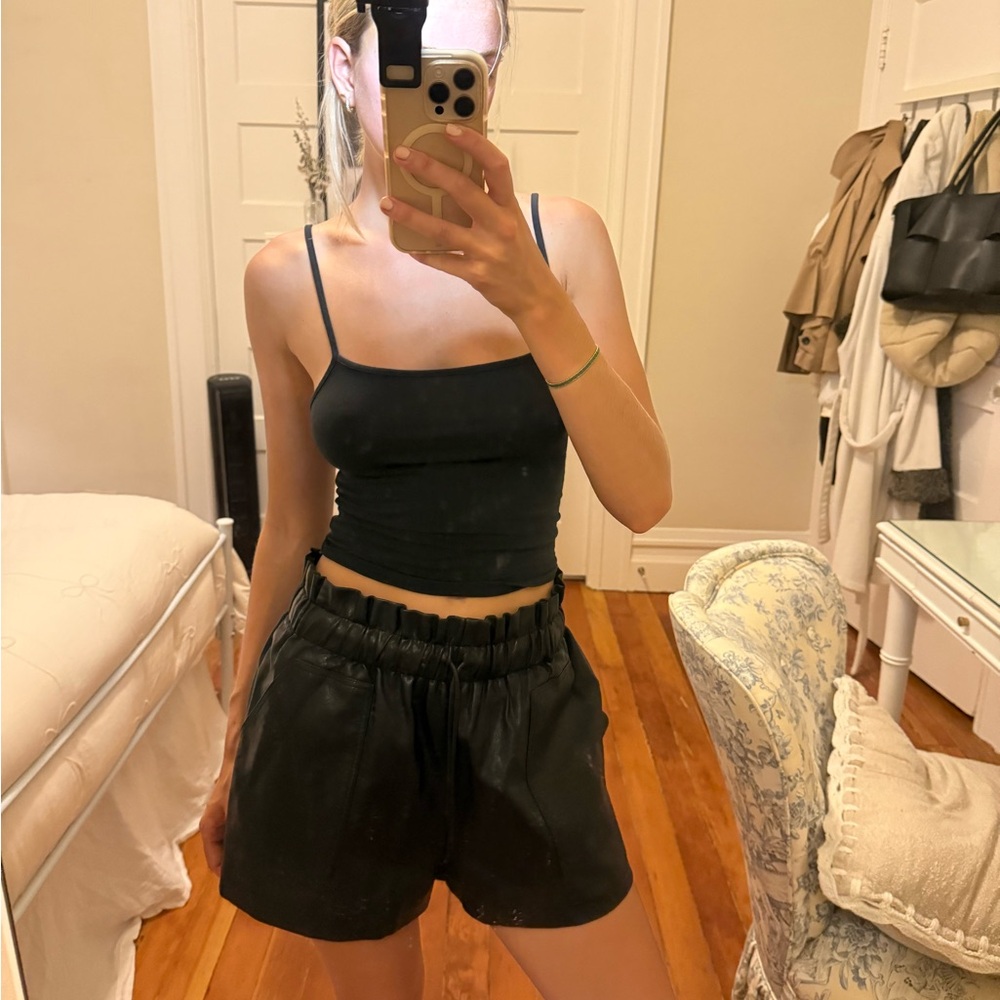 Faux Black Leather Shorts size 2